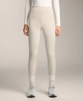 Ciepłe legginsy z wysokim stanem, sięgające do kostek, z kieszeniami, 70 cm