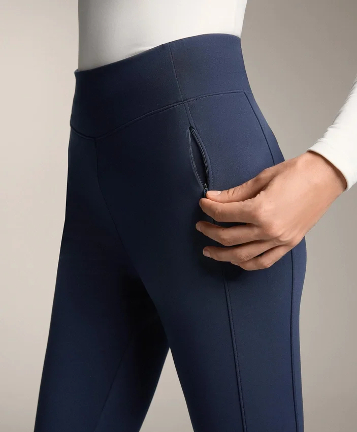 Ciepłe legginsy z wysokim stanem, sięgające do kostek, z kieszeniami, 70 cm Ciepłe legginsy z wysokim stanem, sięgające do kostek, z kieszeniami, 70 cm