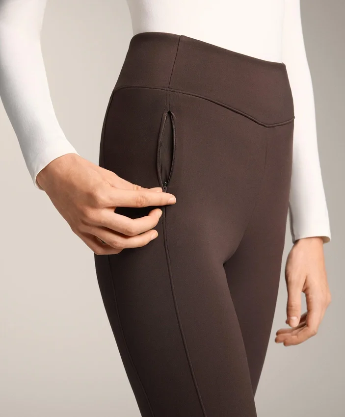 Ciepłe legginsy z wysokim stanem, sięgające do kostek, z kieszeniami, 70 cm Ciepłe legginsy z wysokim stanem, sięgające do kostek, z kieszeniami, 70 cm