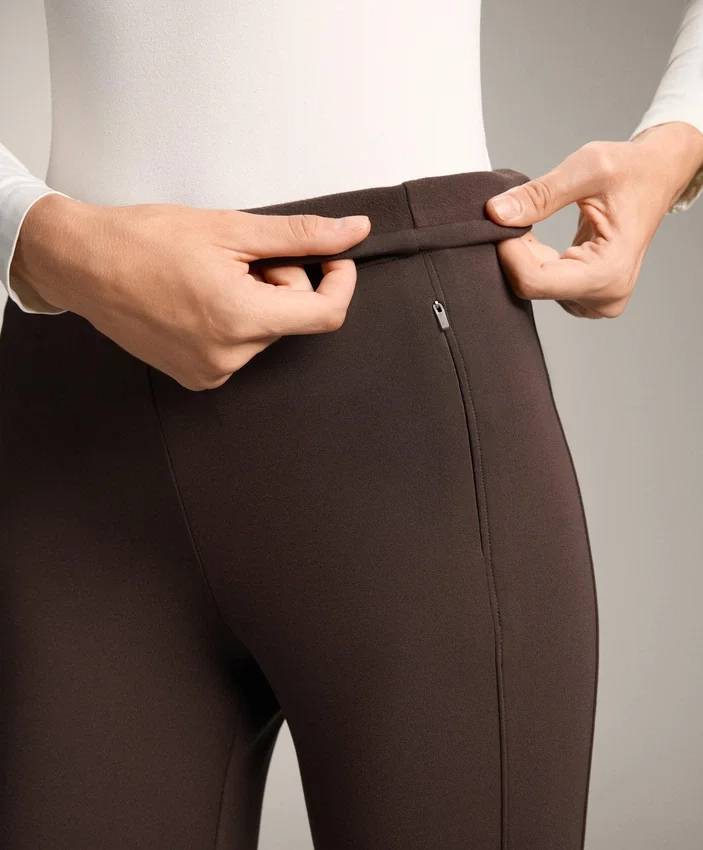 Ciepłe legginsy z wysokim stanem, sięgające do kostek, z kieszeniami, 70 cm Ciepłe legginsy z wysokim stanem, sięgające do kostek, z kieszeniami, 70 cm