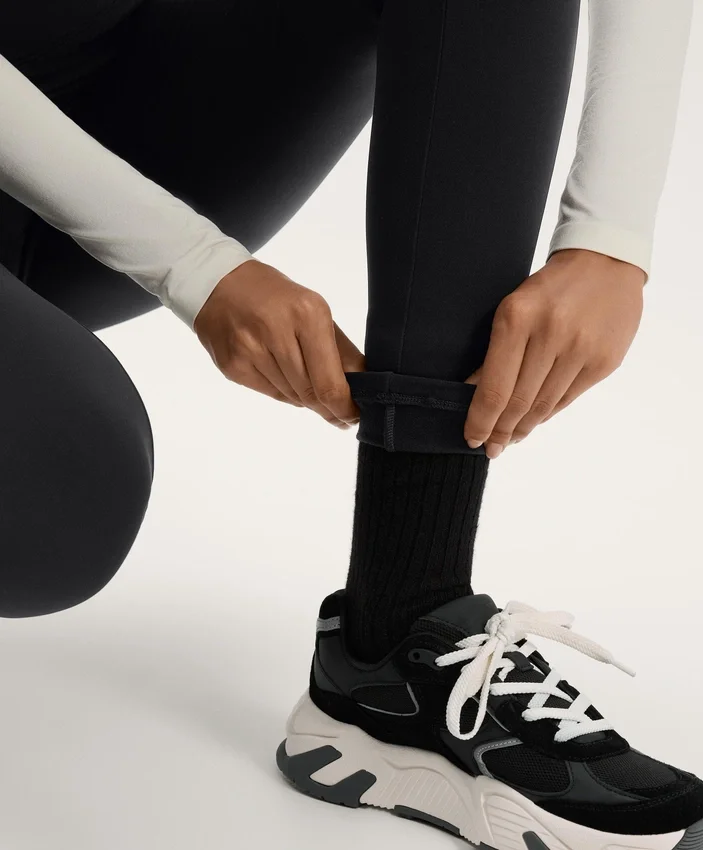 Ciepłe legginsy z wysokim stanem, sięgające do kostek, z kieszeniami, 70 cm Ciepłe legginsy z wysokim stanem, sięgające do kostek, z kieszeniami, 70 cm