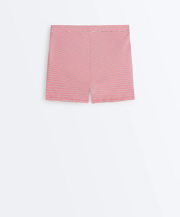 Comfortlux Spodnie typu hot pants z wysokim stanem (5 cm) w paski Comfortlux Spodnie typu hot pants z wysokim stanem (5 cm) w paski