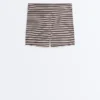 Comfortlux Spodnie typu hot pants z wysokim stanem (5 cm) w paski Comfortlux Spodnie typu hot pants z wysokim stanem (5 cm) w paski