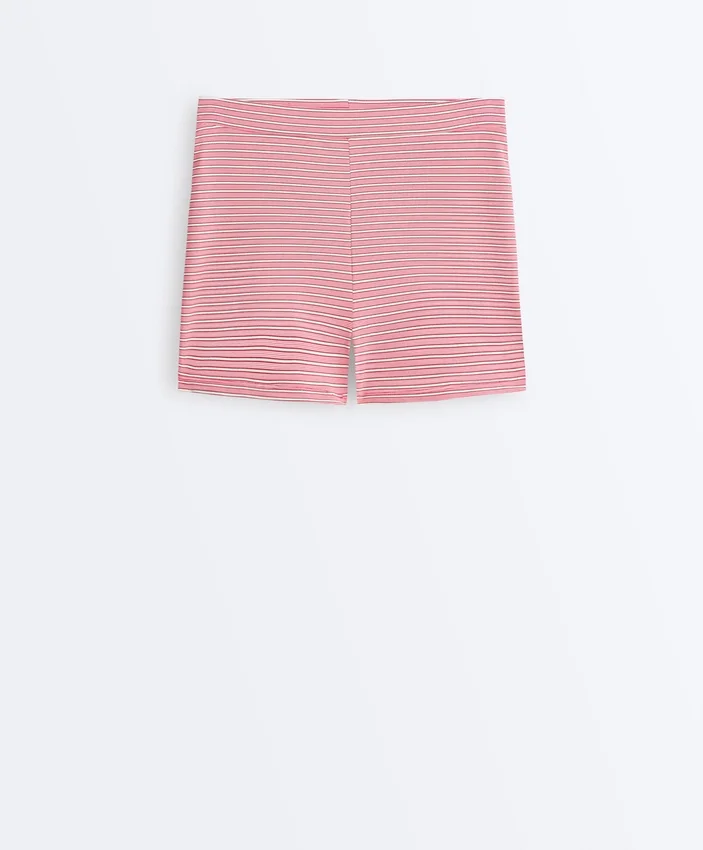 Comfortlux Spodnie typu hot pants z wysokim stanem (5 cm) w paski Comfortlux Spodnie typu hot pants z wysokim stanem (5 cm) w paski