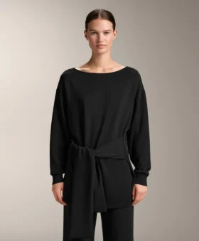 Długa bluza z modalu Soft Touch z wiązaniem