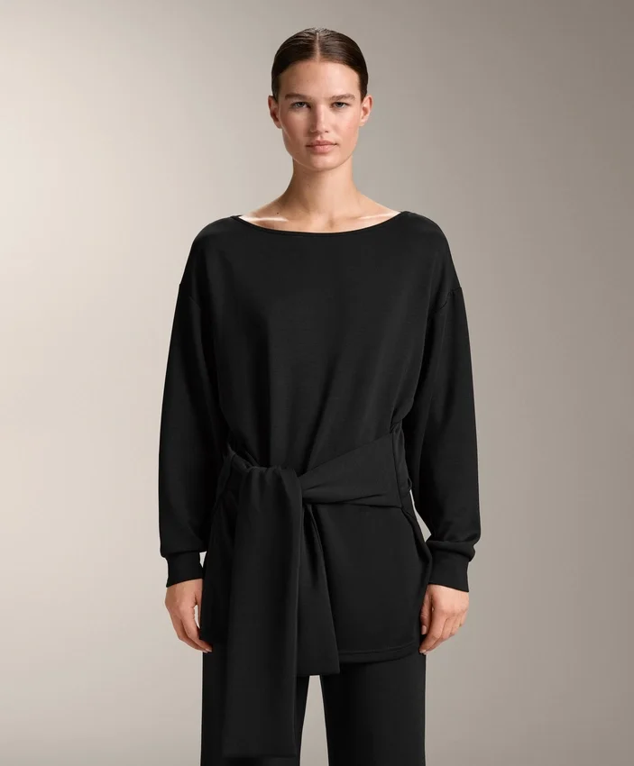 Długa bluza z modalu Soft Touch z wiązaniem Długa bluza z modalu Soft Touch z wiązaniem