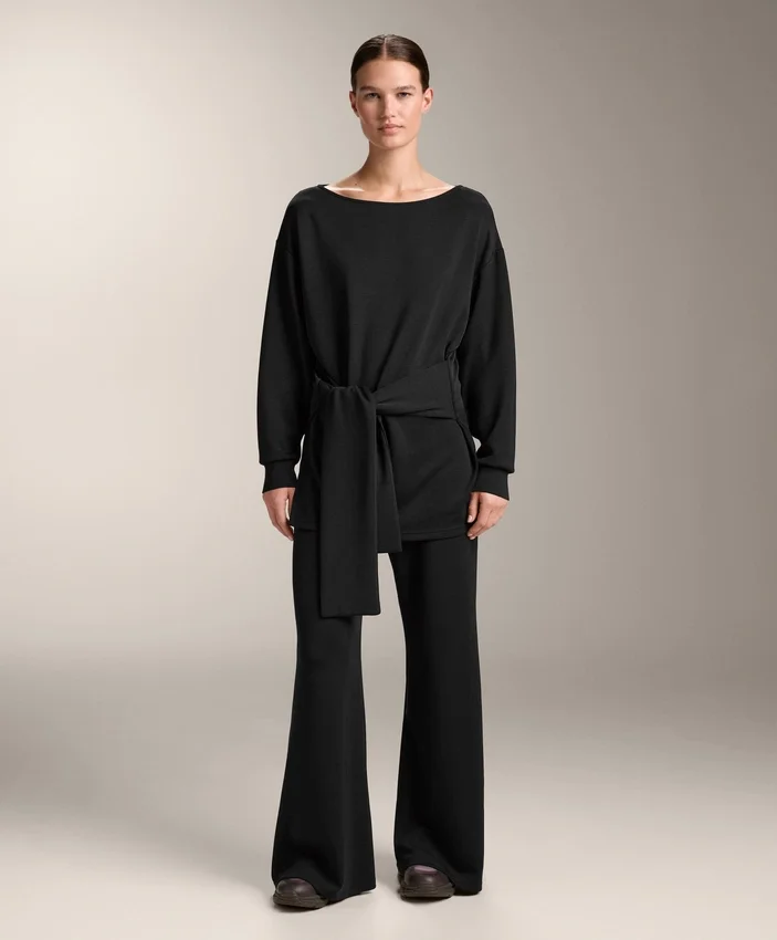 Długa bluza z modalu Soft Touch z wiązaniem Długa bluza z modalu Soft Touch z wiązaniem