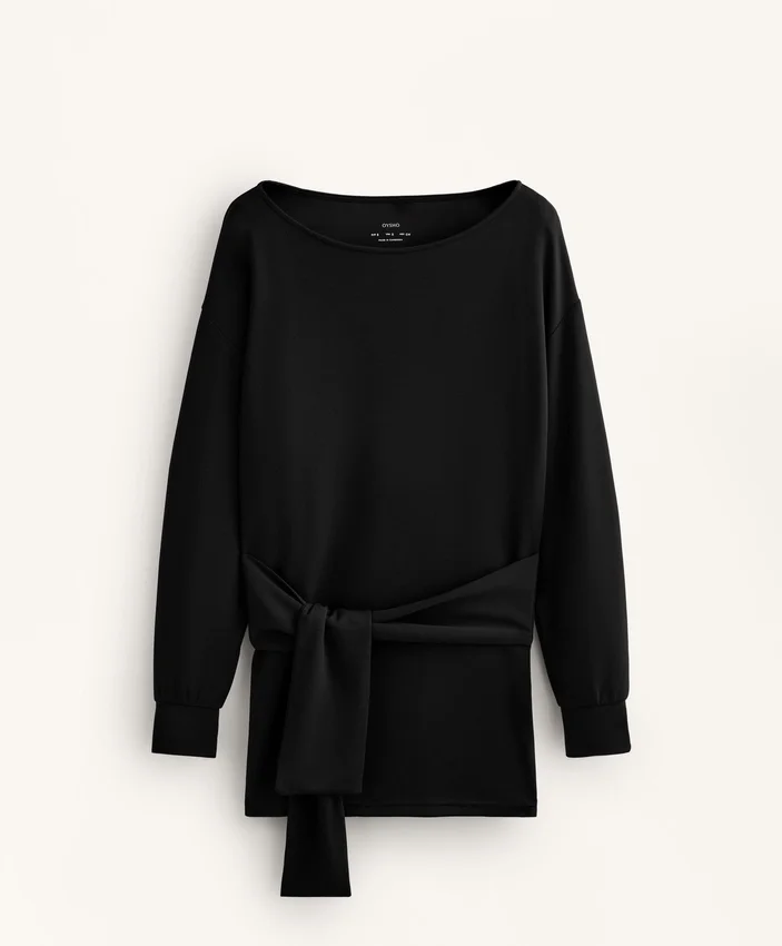 Długa bluza z modalu Soft Touch z wiązaniem Długa bluza z modalu Soft Touch z wiązaniem