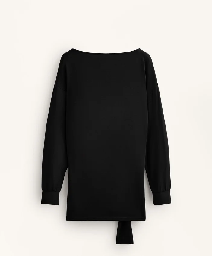 Długa bluza z modalu Soft Touch z wiązaniem Długa bluza z modalu Soft Touch z wiązaniem