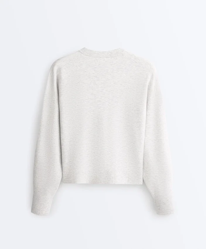 Dzianinowy sweter z okrągłym dekoltem Dzianinowy sweter z okrągłym dekoltem