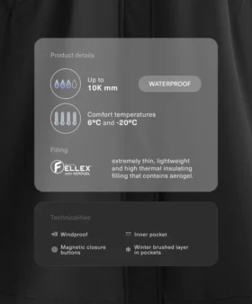 Fellex® z Aerogel 10K – długa, ocieplana kurtka wodoodporna