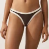 Figi bikini o średnim pokryciu z kontrastową lamówką i wycięciem w kształcie litery U Figi bikini o średnim pokryciu z kontrastową lamówką i wycięciem w kształcie litery U