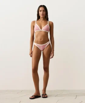Figi bikini o średnim pokryciu z kontrastową lamówką i wycięciem w kształcie litery U Figi bikini o średnim pokryciu z kontrastową lamówką i wycięciem w kształcie litery U
