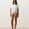 Figi bikini o średnim pokryciu z kontrastową lamówką i wycięciem w kształcie litery U Figi bikini o średnim pokryciu z kontrastową lamówką i wycięciem w kształcie litery U