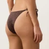Figi Bikini o średnim stopniu zakrycia z nadrukiem lamparta i wiązaniem