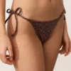 Figi Bikini o średnim stopniu zakrycia z nadrukiem lamparta i wiązaniem