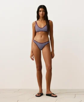 Figi bikini o średnim stopniu zakrycia z teksturowanym paskiem w kształcie litery U Figi bikini o średnim stopniu zakrycia z teksturowanym paskiem w kształcie litery U