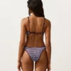 Figi bikini o średnim stopniu zakrycia z teksturowanym paskiem w kształcie litery U