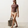 Figi bikini o średnim stopniu zakrycia z wycięciem w kształcie litery U i marszczonym materiałem