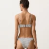 Figi bikini o średnim stopniu zakrycia z wycięciem w kształcie litery U z tkaniny żakardowej w groszki Figi bikini o średnim stopniu zakrycia z wycięciem w kształcie litery U z tkaniny żakardowej w groszki