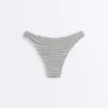 Figi bikini o średnim stopniu zakrycia z wycięciem w kształcie litery U z tkaniny żakardowej w groszki Figi bikini o średnim stopniu zakrycia z wycięciem w kształcie litery U z tkaniny żakardowej w groszki