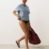 Figi bikini z wycięciem w kształcie litery U, o średnim pokryciu, z tkaniny piqué