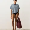 Figi bikini z wycięciem w kształcie litery U, o średnim pokryciu, z tkaniny piqué