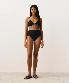 Figi bikini z wysokim stanem i lamówką Figi bikini z wysokim stanem i lamówką
