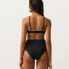 Figi bikini z wysokim stanem i lamówką
