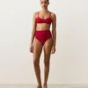 Figi bikini z wysokim stanem o fakturze waflowej