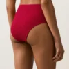 Figi bikini z wysokim stanem o fakturze waflowej