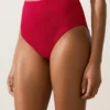 Figi bikini z wysokim stanem o fakturze waflowej