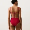Figi bikini z wysokim stanem o fakturze waflowej