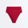 Figi bikini z wysokim stanem o fakturze waflowej