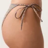Fioletowe Fioletowe majtki bikini o średnim stopniu zakrycia z wiązaniem