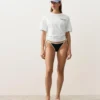 Fioletowe majtki Bikini o średnim stopniu zakrycia z kontrastową lamówką