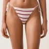 Fioletowe majtki bikini o średnim stopniu zakrycia z wiązaniem Fioletowe majtki bikini o średnim stopniu zakrycia z wiązaniem