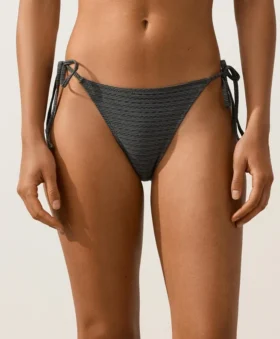 Fioletowe majtki bikini z wiązaniem, o średnim stopniu zakrycia, z tkaniny żakardowej o efektach sprania