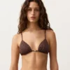 Górka bikini w trójkątnym kształcie z nadrukiem w panterkę