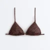 Górka bikini w trójkątnym kształcie z nadrukiem w panterkę