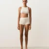 Szorty bikini z wysokim stanem z dzianiny szydełkowej o fakturze bąbelkowej Szorty bikini z wysokim stanem z dzianiny szydełkowej o fakturze bąbelkowej