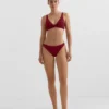 Top bikini typu halter z tkaniny żakardowej w drobną kratkę Top bikini typu halter z tkaniny żakardowej w drobną kratkę
