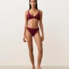 Klasyczne majtki bikini z żakardu w drobną kratkę