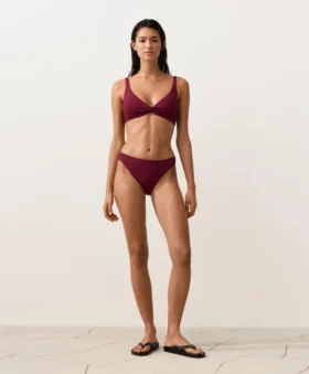 Klasyczne majtki bikini z żakardu w drobną kratkę