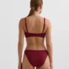 Top bikini typu halter z tkaniny żakardowej w drobną kratkę Top bikini typu halter z tkaniny żakardowej w drobną kratkę
