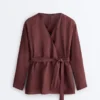 Koszula kimono w 100% z lnu