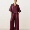 Koszula oversize z krótkim rękawem, 100% len Koszula oversize z krótkim rękawem, 100% len