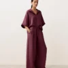 Koszula oversize z krótkim rękawem, 100% len Koszula oversize z krótkim rękawem, 100% len