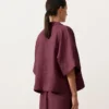 Koszula oversize z krótkim rękawem, 100% len Koszula oversize z krótkim rękawem, 100% len