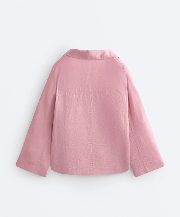 Koszula polo oversize z długim rękawem, w 100% z lnu Koszula polo oversize z długim rękawem, w 100% z lnu